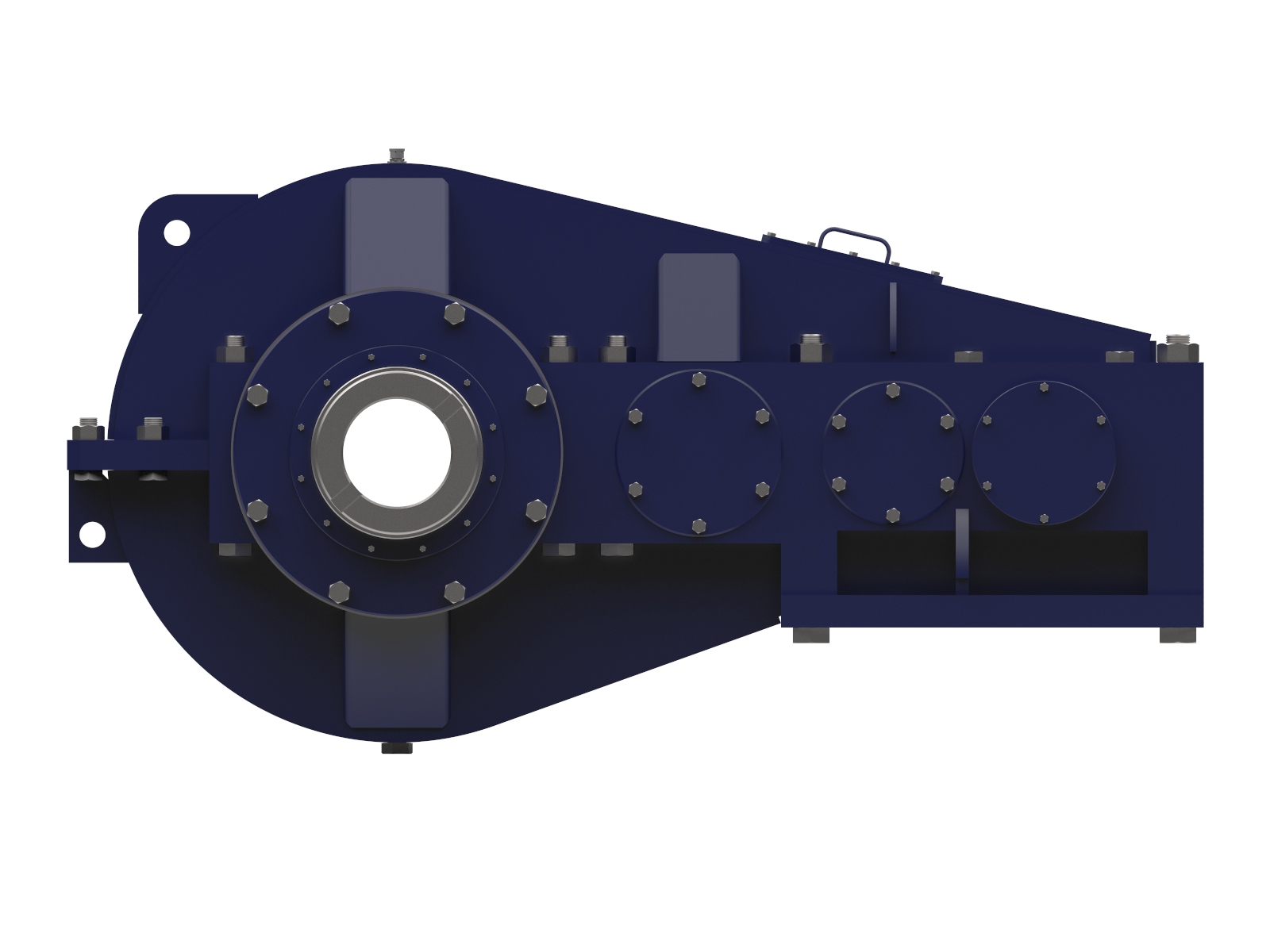 三级斜齿轮减速箱3D图纸 Solidworks设计 附IGS STEP